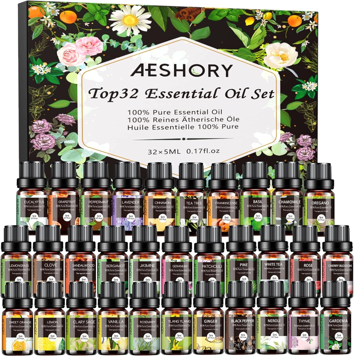 Aeshory Essential Oils 35 x 5ml Pure Aromatherapy Oil