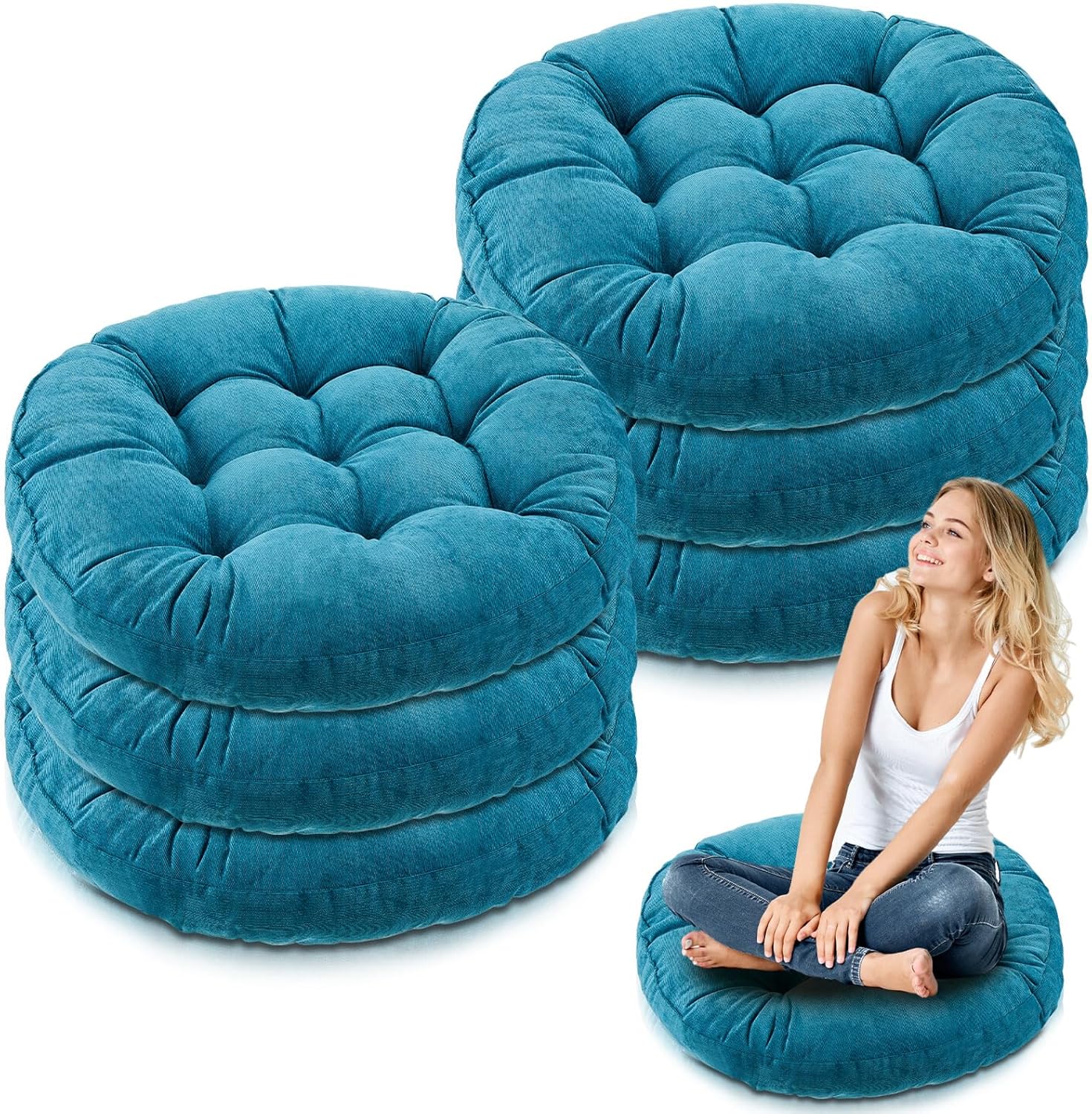 Jerify 6 Pcs Round Floor Pillows Cushions