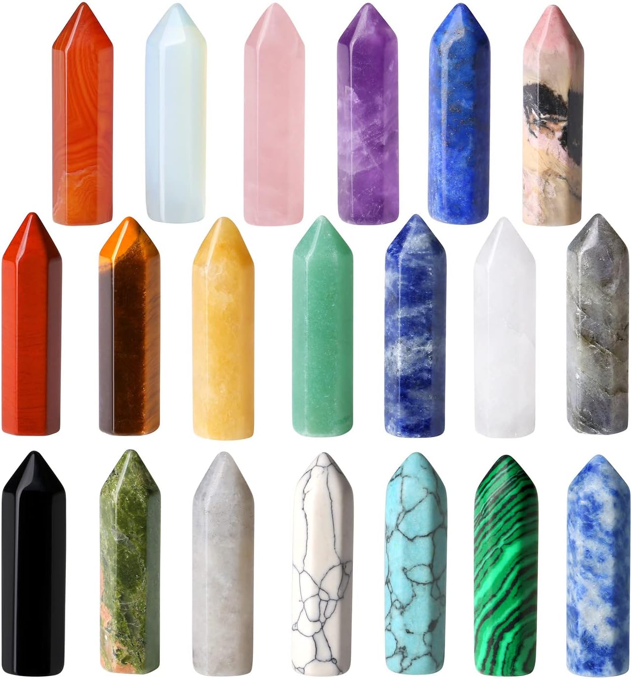 QinJiejie 20 Pcs Healing Crystal Stone Set